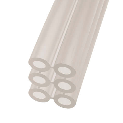 Clear milk hose by Lauren AgriSystems for milking cows, made from silicone for durability and cow teat health in dairy parlors.